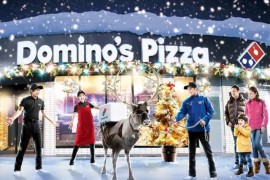 代表圣诞老人给您送披萨啦，日本推出驯鹿送外卖活动！