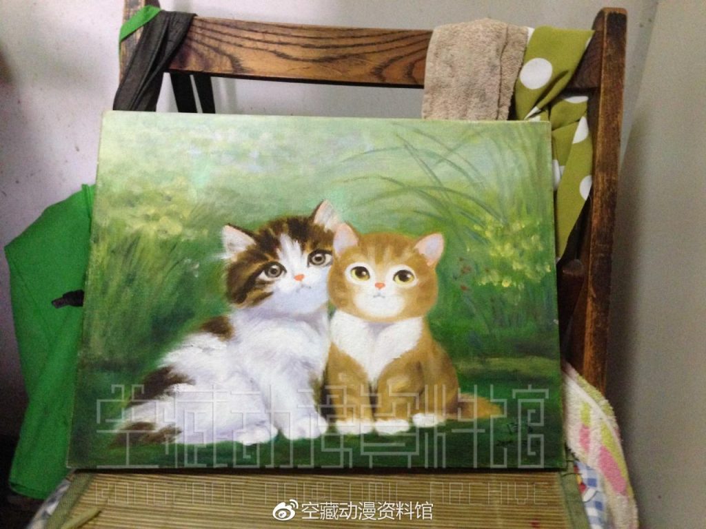 晚年的陆青经常和老伴合作一些小油画。（傅广超摄于2014年7月26日）
